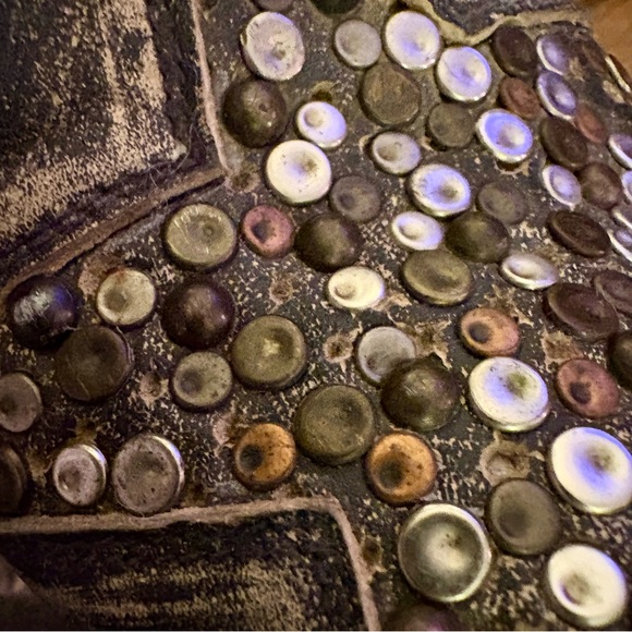 Frye Deborah Star Studded Antique Black distressed Ankle Boots booties Spain 8.5 - Picture 5 of 7